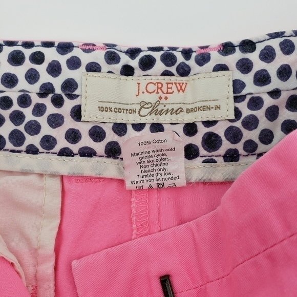 𝅺J. Crew Factory 100% Cotton Chino Broken-in Pink Shorts, Size 8 - Picture 4 of 4